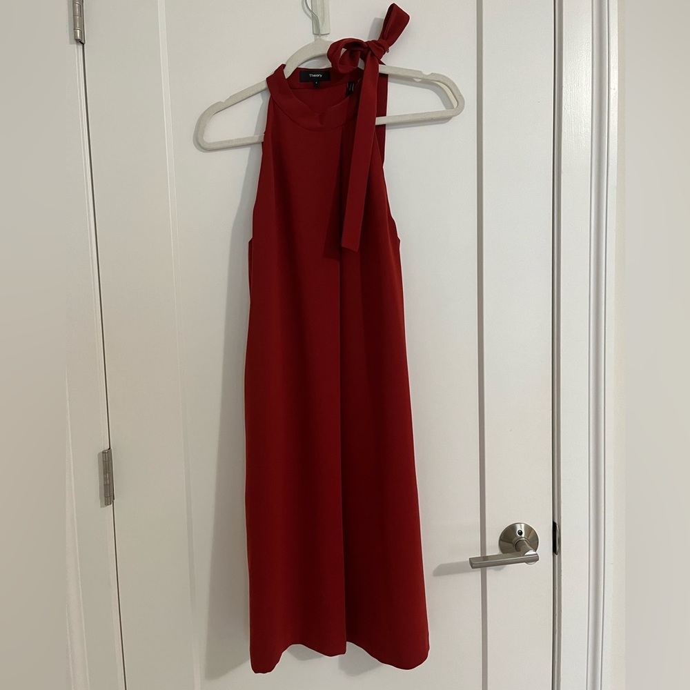 Theory Halter Neck Red Dress